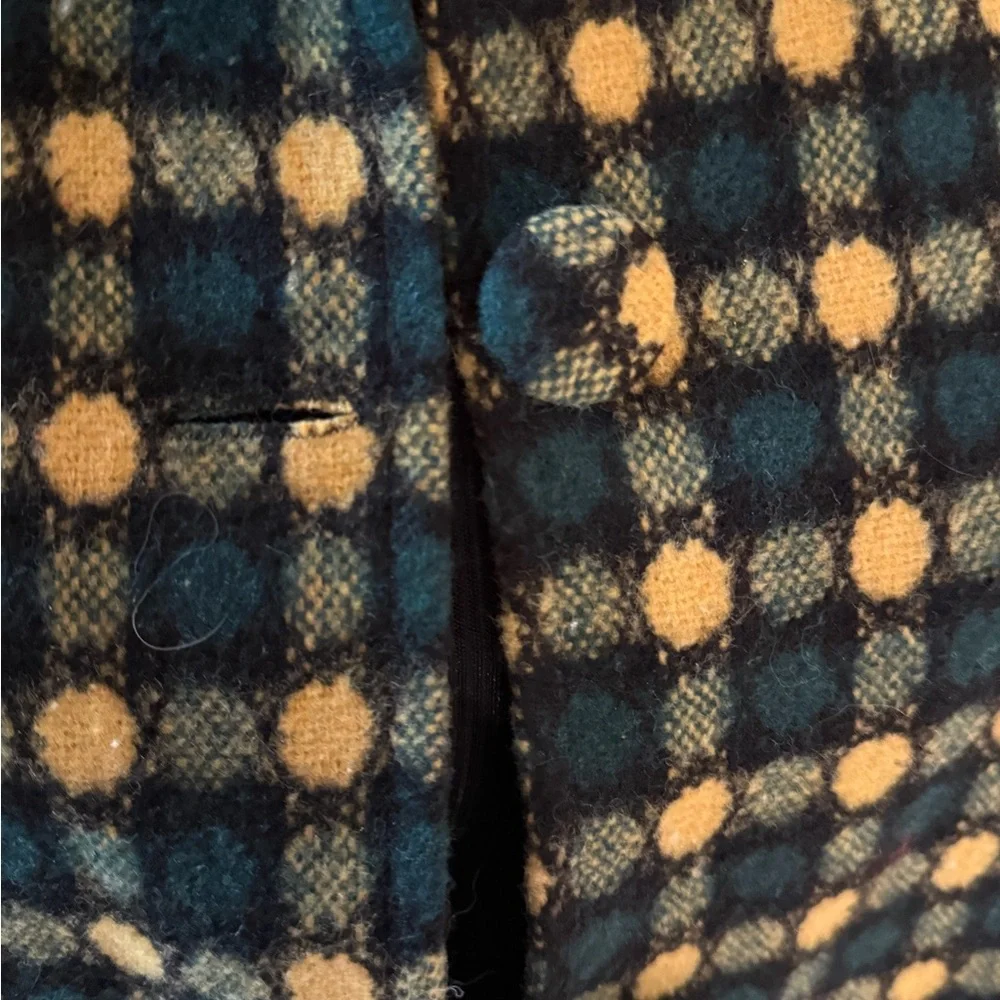 NWT Voodoo Vixen Checkered Retro Style Short Cape with Black Fur/Slash Pockets - Picture 2 of 6